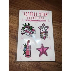 Jeffree Star Cosmetics 1st Edition 4 Piece Enamel Pin Set Spring 2021 NIP Ltd Ed